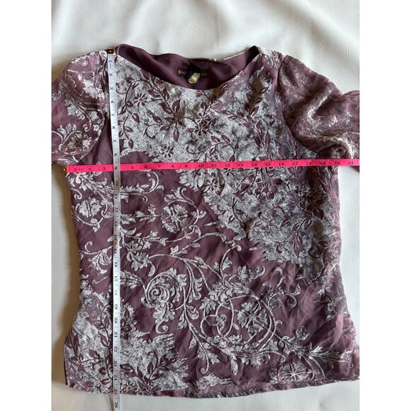 Bandolino Velvet Burnout Top Sz 12 Mauve Fairy Whimsy - Picture 7 of 7